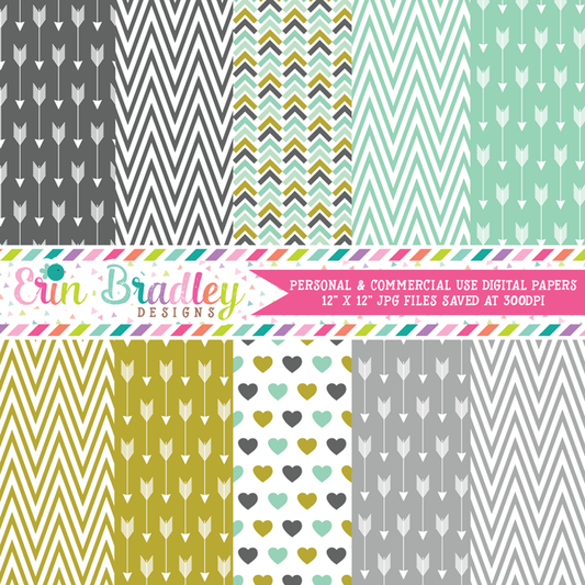 Arrows and Chevron Digital Paper Pack