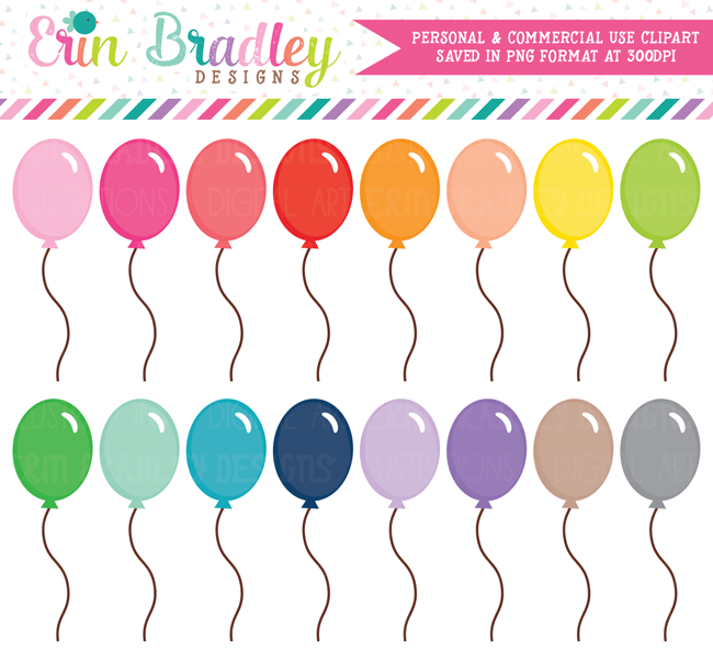 Birthday Party Balloons Clipart Graphics
