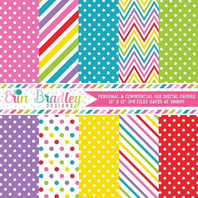 Colorful Beach Days Digital Paper Pack