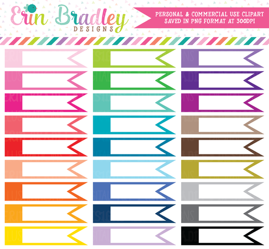 Blank Side Flags Clipart