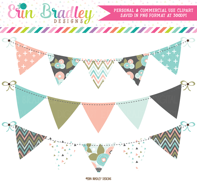 Bloom Bunting Banner Flag Clipart