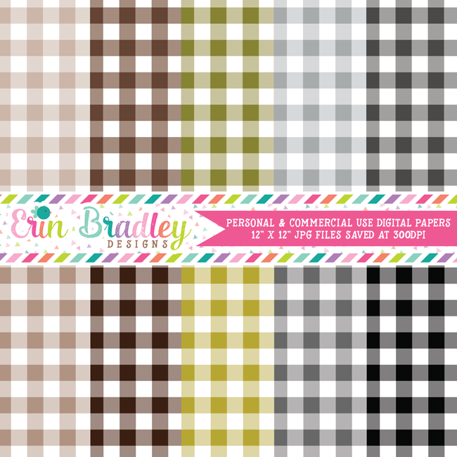 Buffalo Check Digital Paper Pack - Set One - 40 Colors
