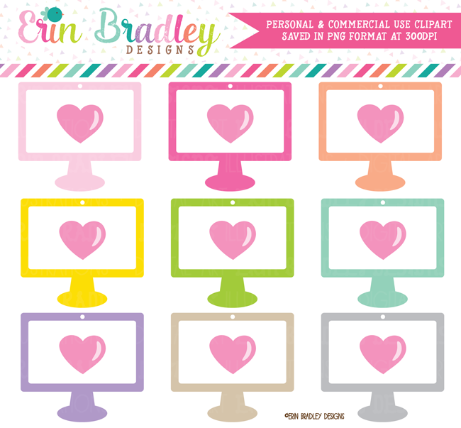 Computers with Hearts Clipart