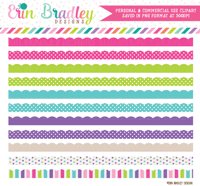 Cotton Candy Borders Clipart