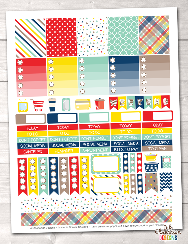 Craft Collection Printable Planner Stickers Weekly Kit