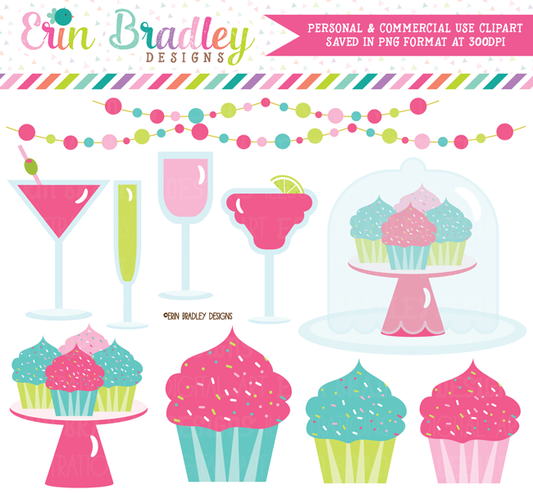 Cupcakes and Cocktails Clipart