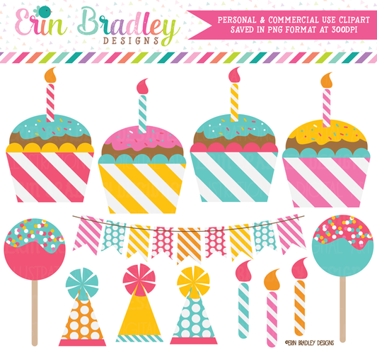 Cake Pops and Cupcakes Party Clipart