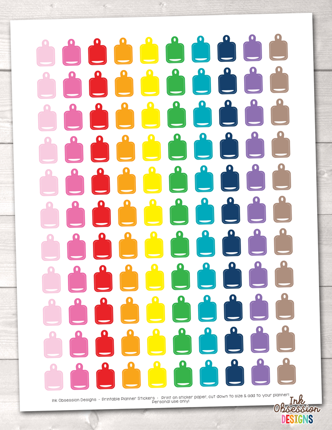 Cutting Board Printable Planner Stickers
