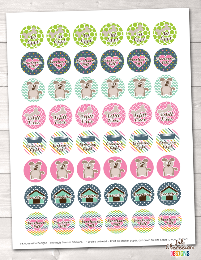Girl Dogs Instant Download Printable Planner Stickers