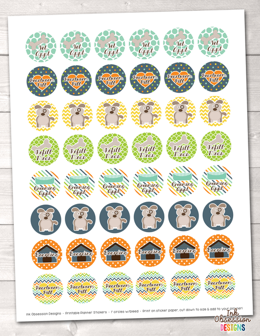Dog Printable Planner Stickers