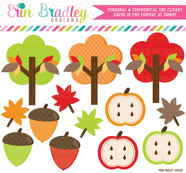 Autumn Fall Clipart Graphics Commercial Use