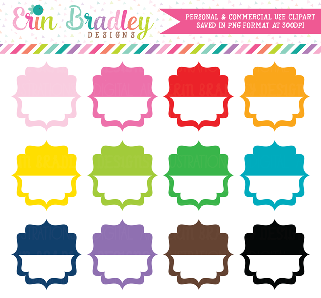 Fancy Half Tag Boxes Clipart