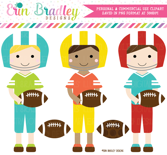 Commercial Use Football Players Clipart
