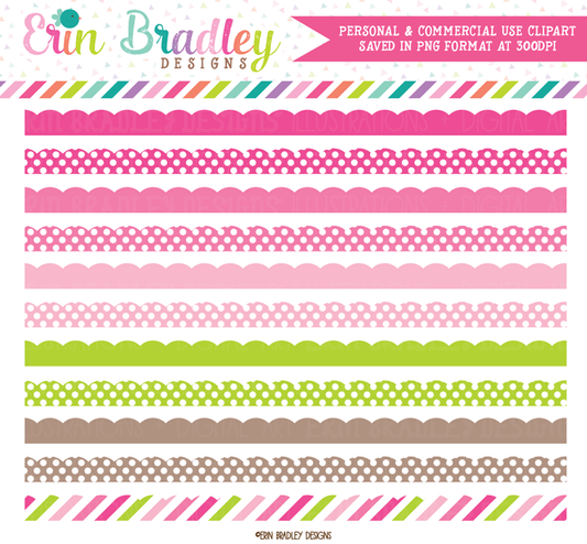 Clipart Borders Pink Green Brown