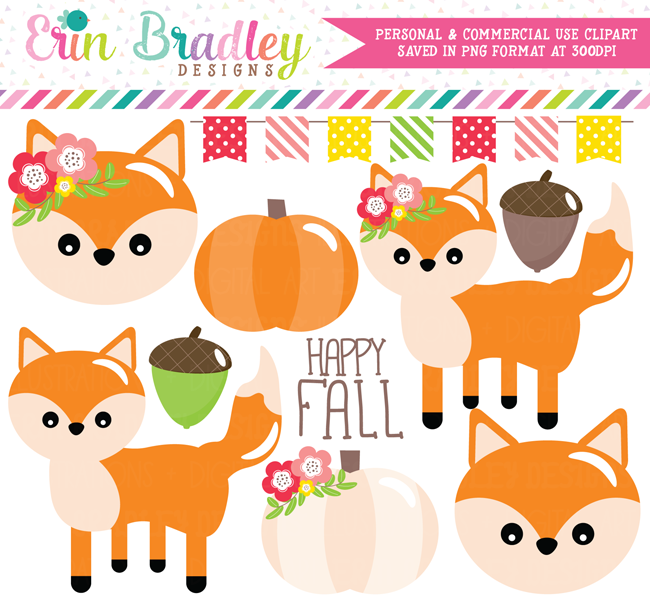 Foxes Clipart Fall Graphics