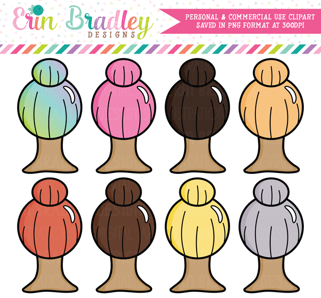 Commercial Use Girl Boss Top Knot Beauty Clipart