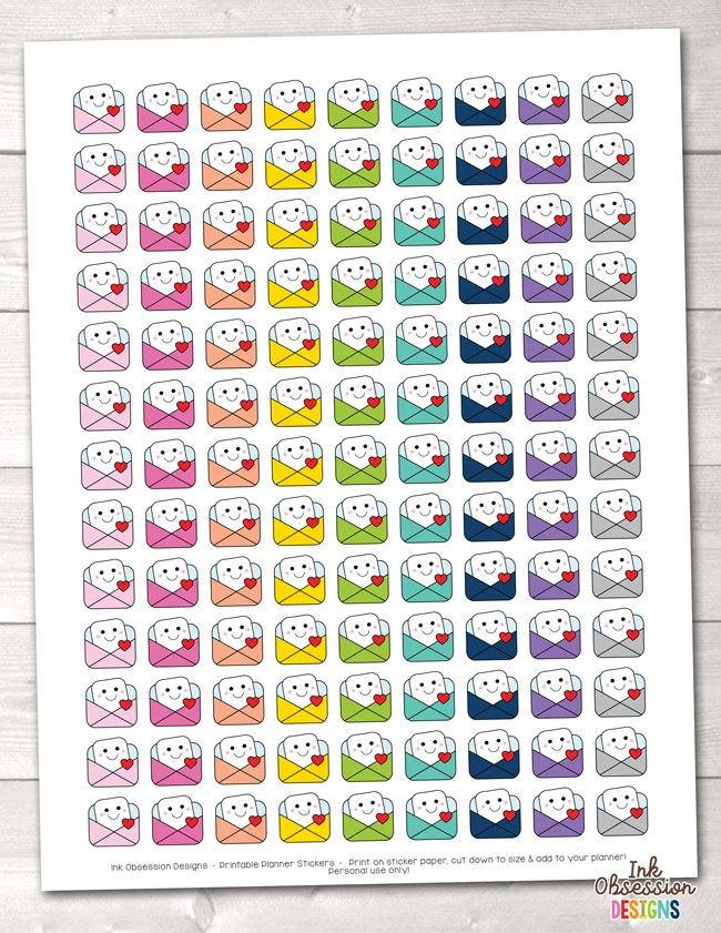 Happy Face Happy Mail Printable Planner Stickers