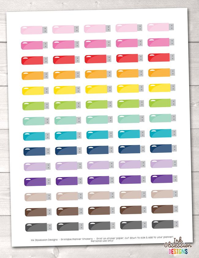 Jump Drive Printable Planner Stickers