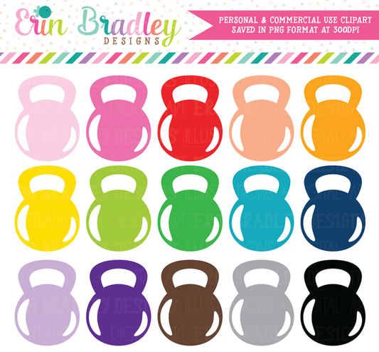 Kettlebell Clipart, Gym and Exercise Clip Art