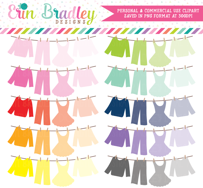 Ombre Laundry Line Bunting Clipart