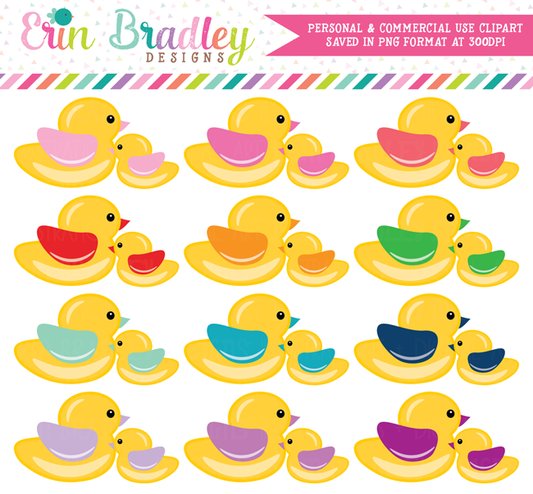 Mama and Baby Duck Clipart Graphics