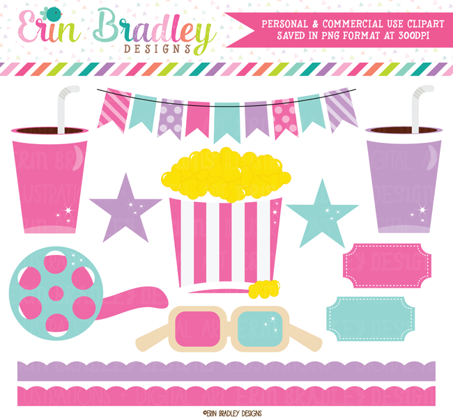 Girls Movie Theater Clipart Graphics