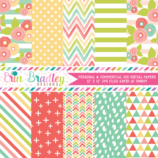Muted Brights Digital Paper Pack