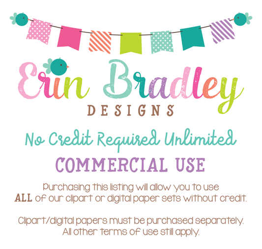Commercial Use No Credit Required Unlimited Erin Bradley Designs