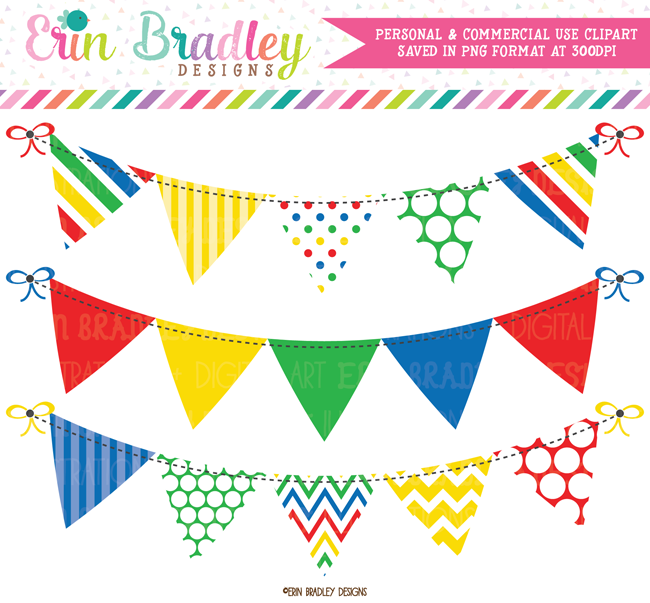 Primary Colors Banner Flag Clipart