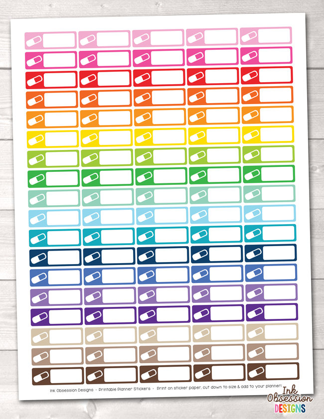 Vitamins Printable Planner Stickers