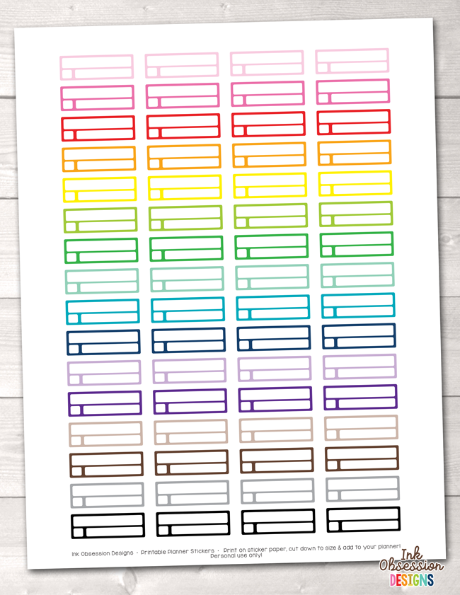 Reminder Boxes Printable Planner Stickers