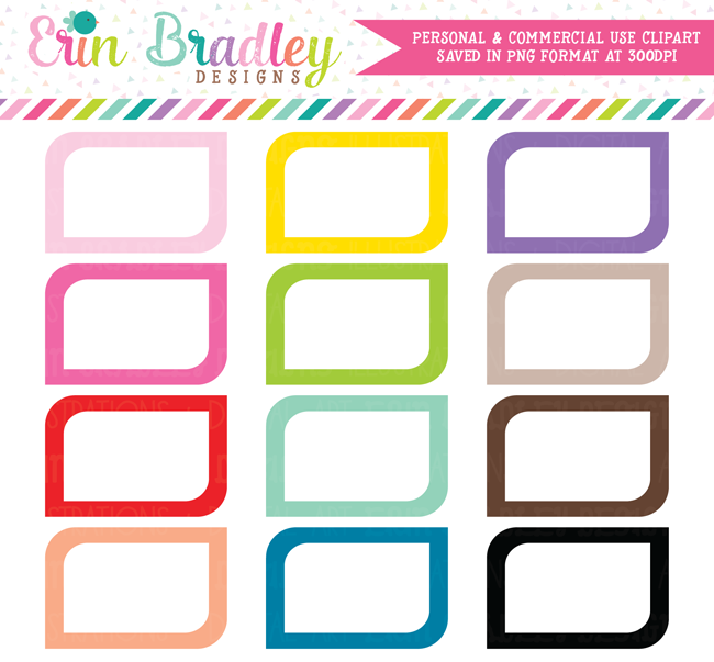 Rounded Corner Boxes Clipart