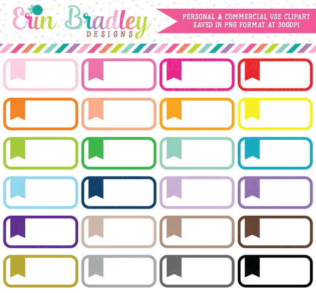 Rounded Flag Boxes Clipart
