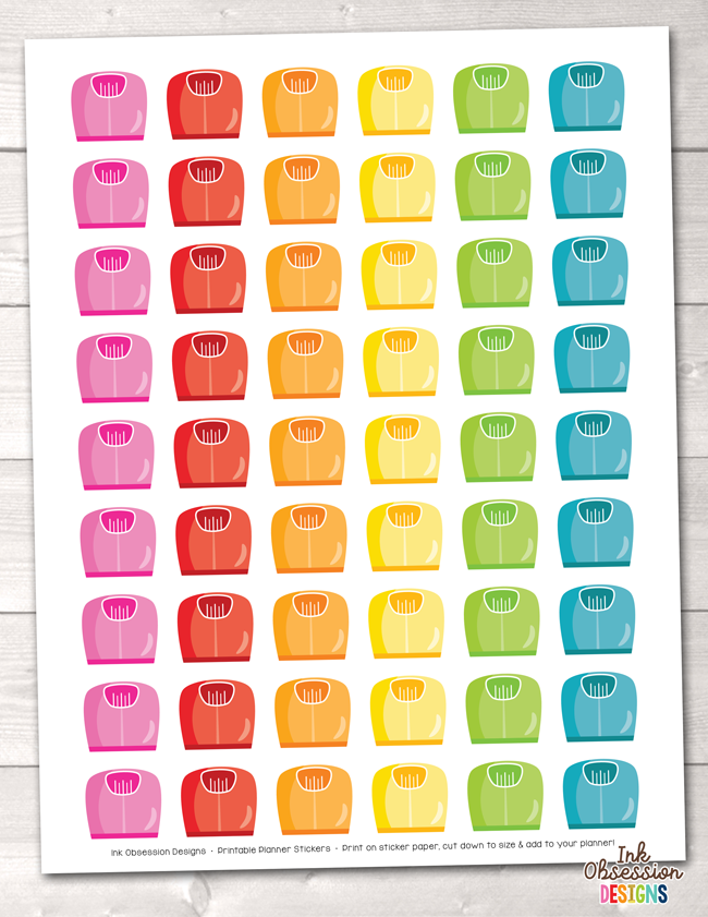Scales Printable Planner Stickers Instant Download PDF