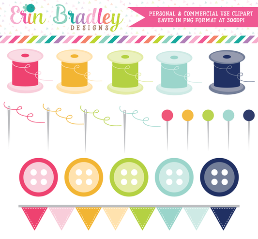 Commercial Use Sewing Clipart Set