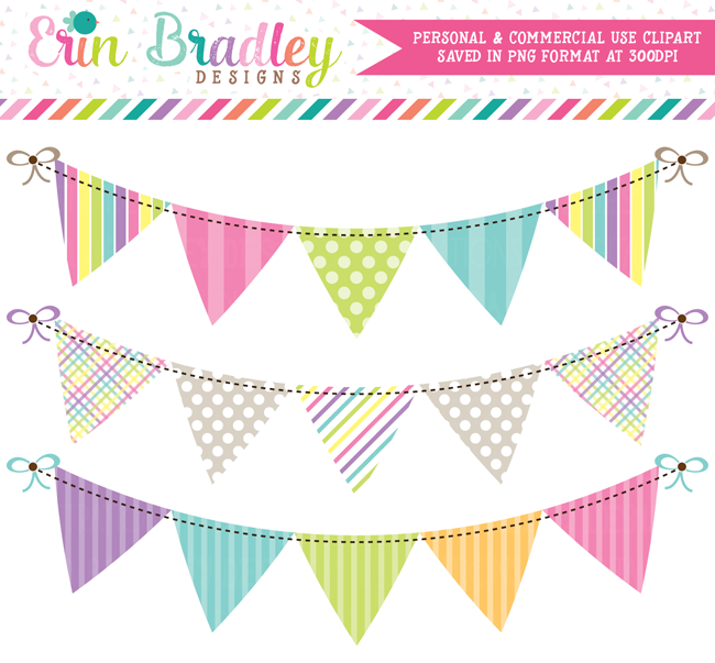 Springtime Bunting Commercial Use Clipart