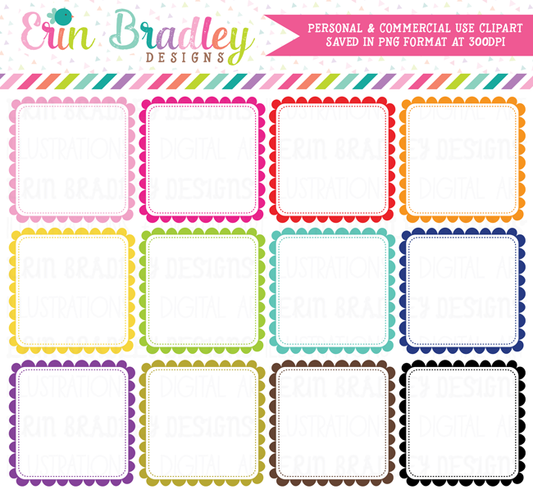 Scalloped Squares Clipart