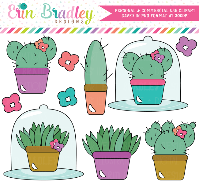 Succulents and Cactus Clipart