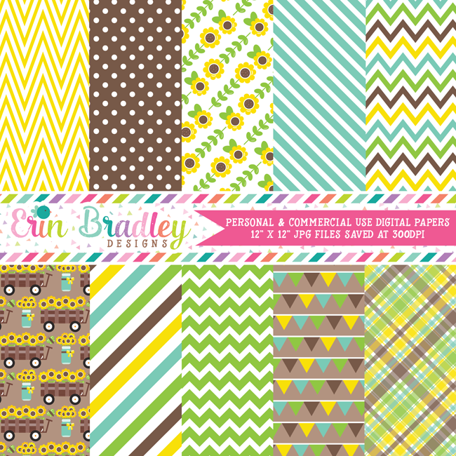 Sunflowers Digital Papers