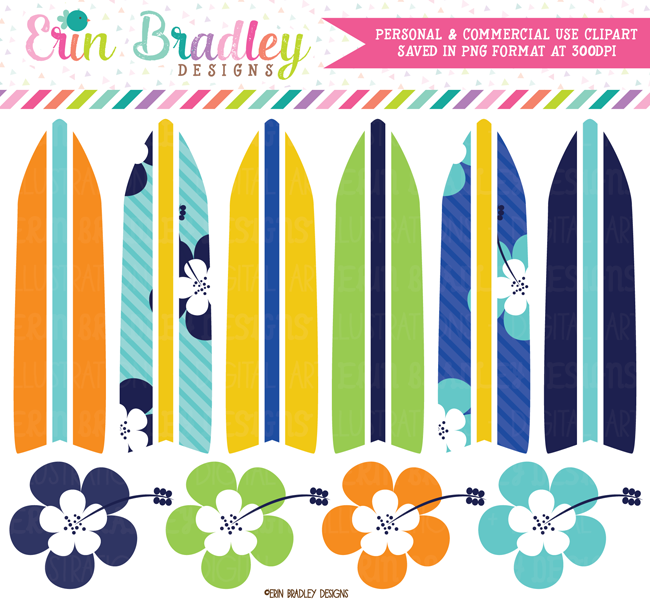 Boys Surfboard Clipart | Commercial Use Graphics