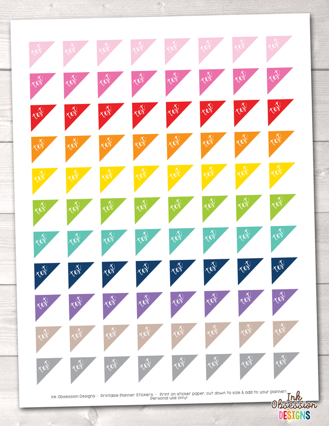 Test Triangles Printable Planner Stickers