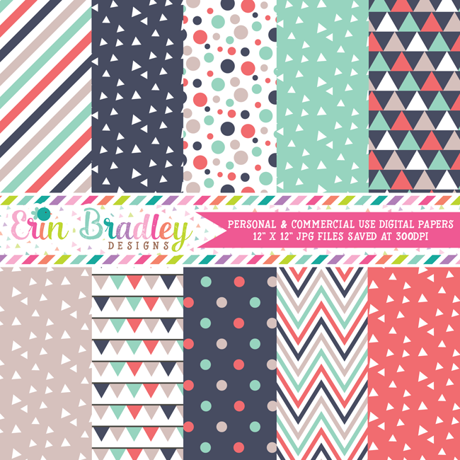 Triangle Collection Digital Paper Pack
