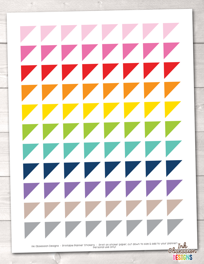 Corner Triangles Printable Planner Stickers