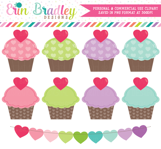 Valentines Day Cupcakes Clipart