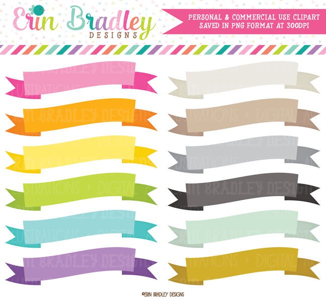 Commercial Use Wavy Text Flag Banners Clipart